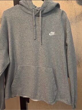Nike Light Gray Pullover Hoodie with Chest Swoosh